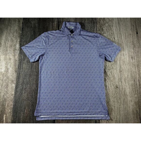 Peter Millar Summer Comfort Pool Balls Billiards Polo Blue White Shirt Med - Picture 2 of 11